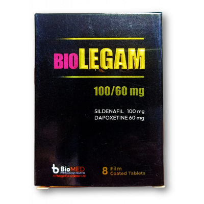 BIOLEGAM 100 / 60 MG ( SILDENAFIL / DAPOXETINE ) 8 FILM-COATED TABLETS